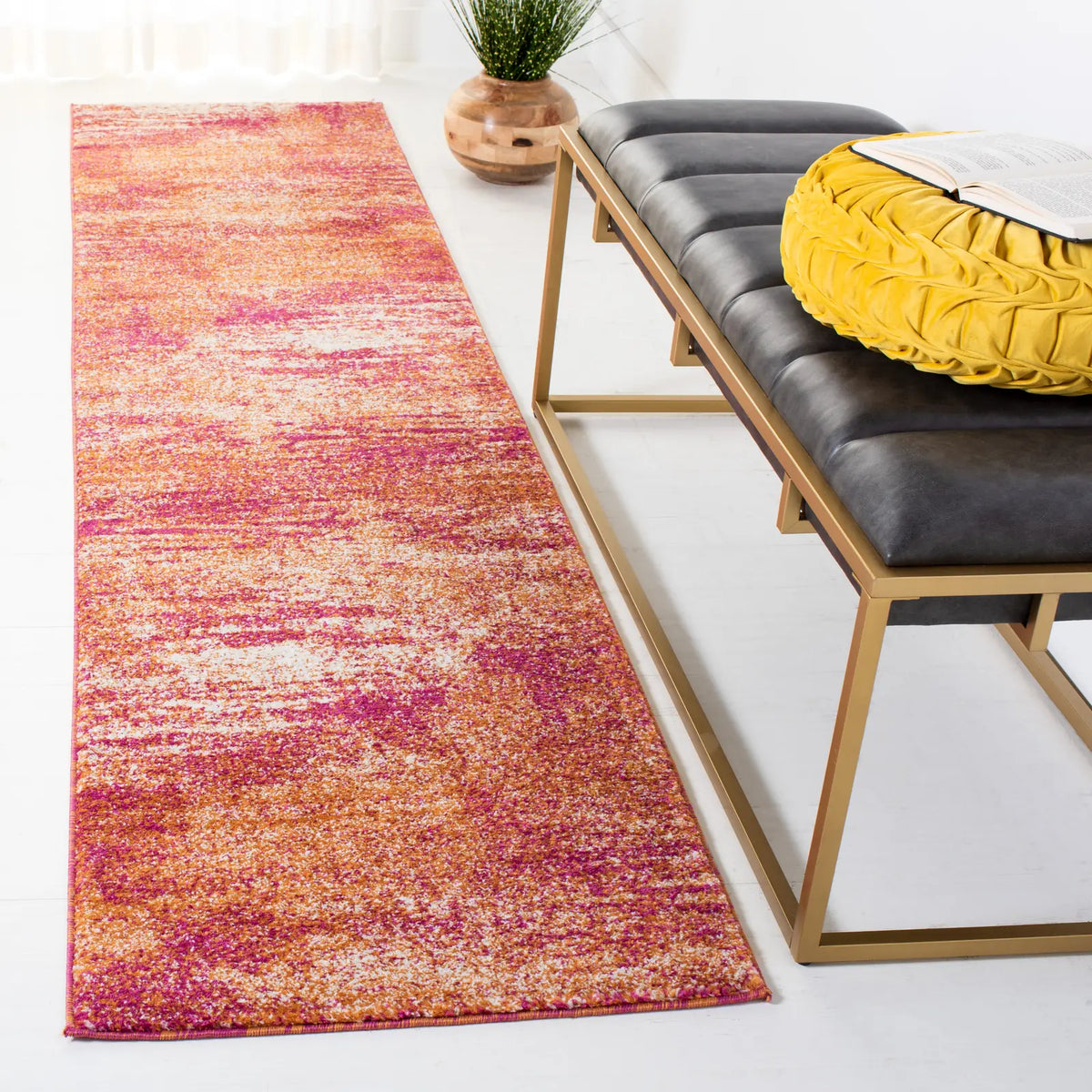 Safavieh Evoke 2'-2" x 9'-0" Rug in Ivory / Orange