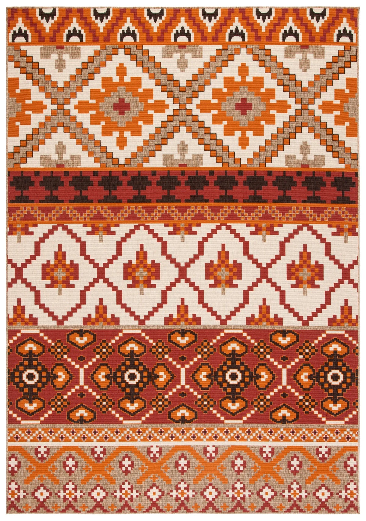 Safavieh Veranda 4'-0" x 5'-7" Rug in Red / Beige