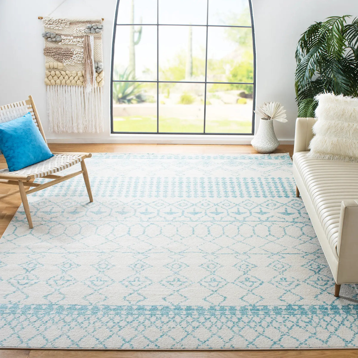 Safavieh Tulum 10'-0" x 13'-0" Rug in Ivory / Turquoise