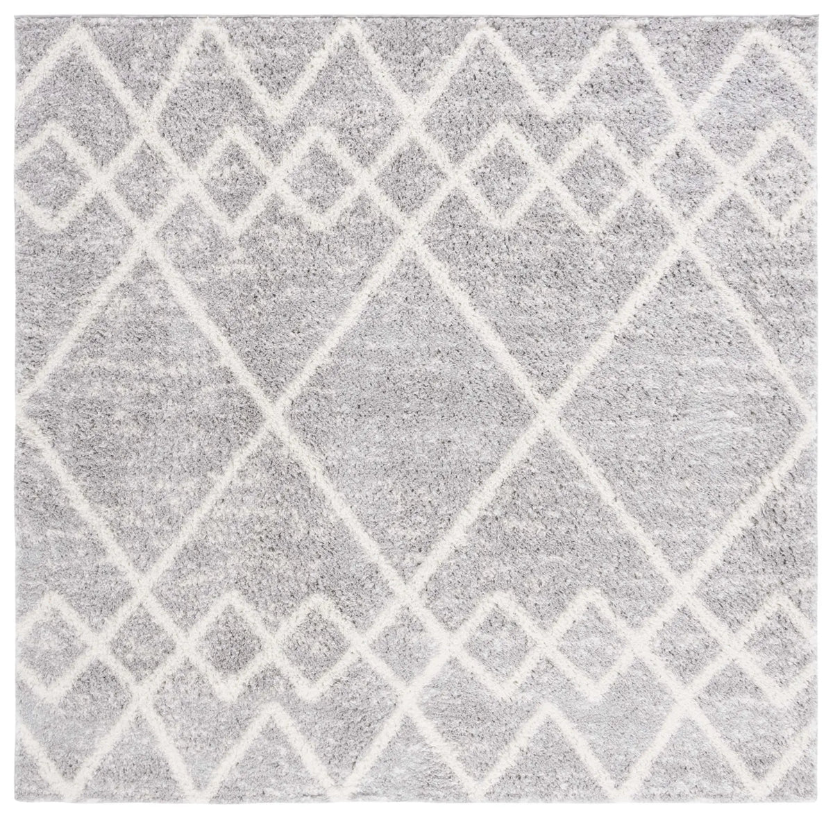 Safavieh Berber Shag 7'-0" x 7'-0" Rug in Ivory / Grey