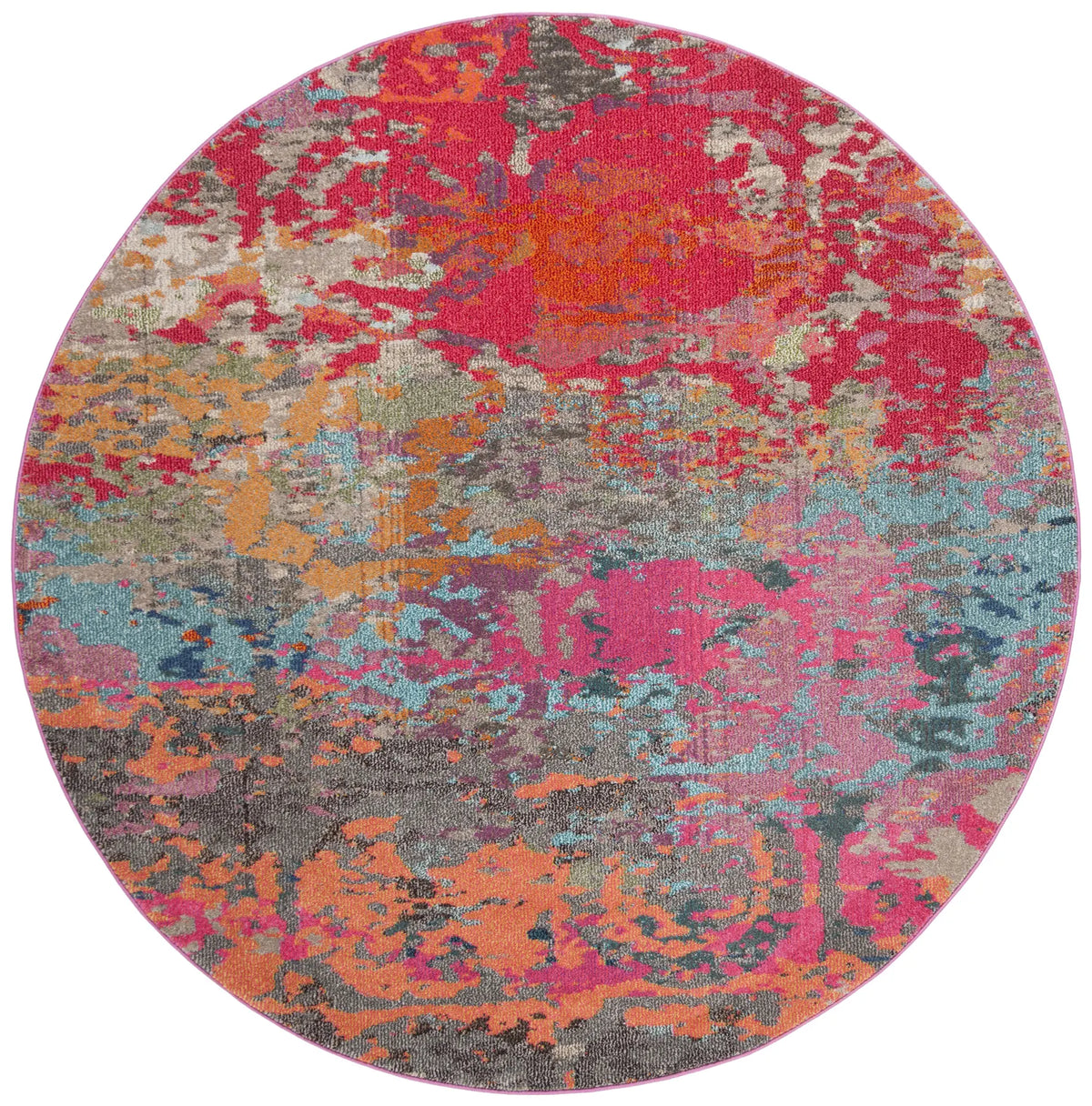 Safavieh Monaco 6'-7" x 6'-7" Rug in Fuchsia / Blue