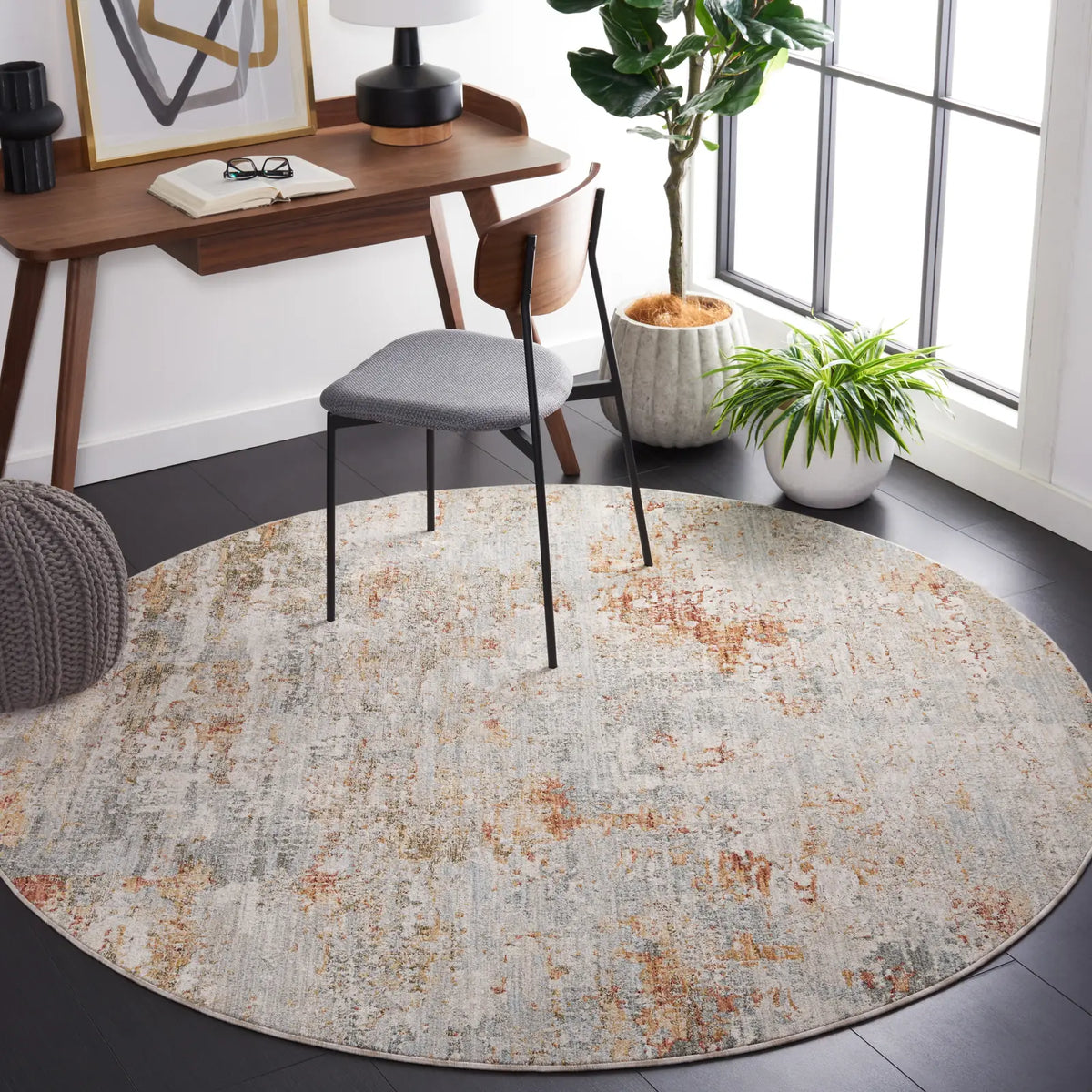 Safavieh Adrianna 6'-7" x 6'-7" Rug in Blue / Rust