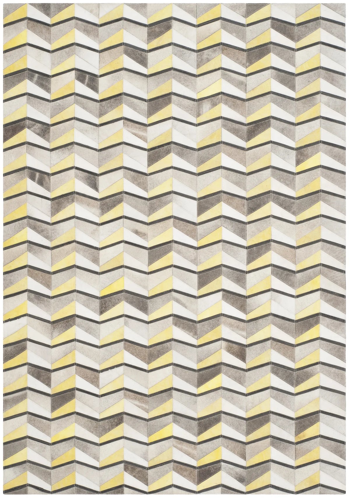 Safavieh Studio Leather 4'-0" x 6'-0" Rug in Ivory / Yellow