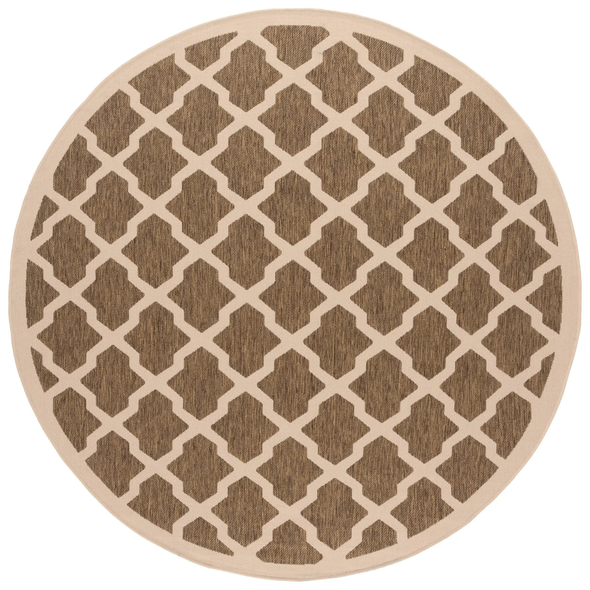 Safavieh Courtyard 7'-10" x 7'-10" Rug in Brown / Bone