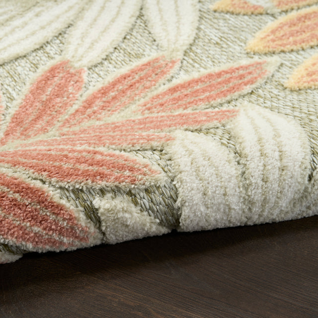 Nourison Aloha ALH18 Machine Made Sage, Rose Rug