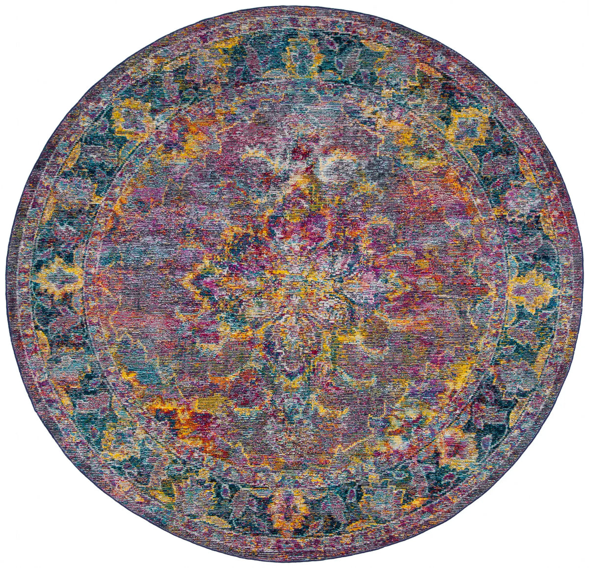 Safavieh Crystal 7'-0" x 7'-0" Rug in Navy / Light Blue