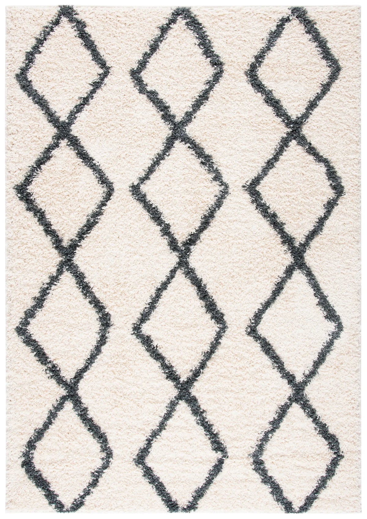 Safavieh Venus Shag 600 4'-0" x 6'-0" Rug in Ivory / Dark Grey