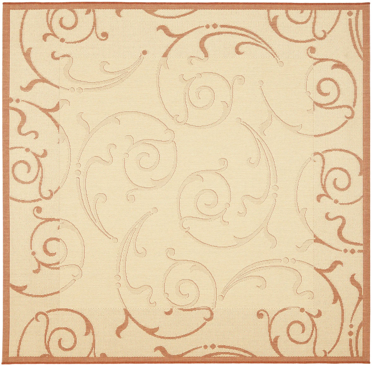 Safavieh Courtyard 6'-7" x 6'-7" Rug in Natural / Terra