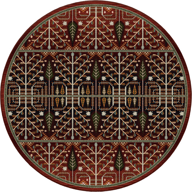American Dakota Flourish Forest Garnet Rug