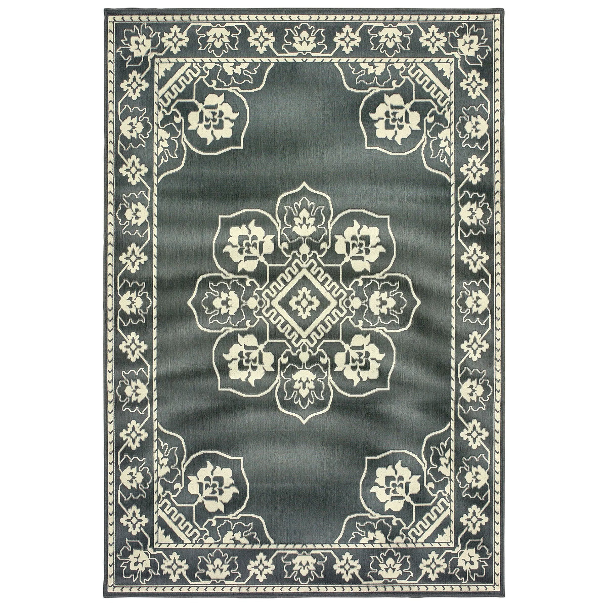 Oriental Weavers Sphinx Marina 7764E Grey / Ivory Rugs - main flat