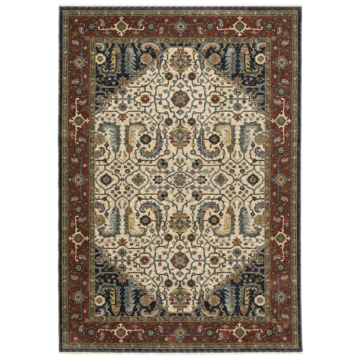 Oriental Weavers Sphinx Aberdeen 752W1 Ivory/ Red Rugs - main flat