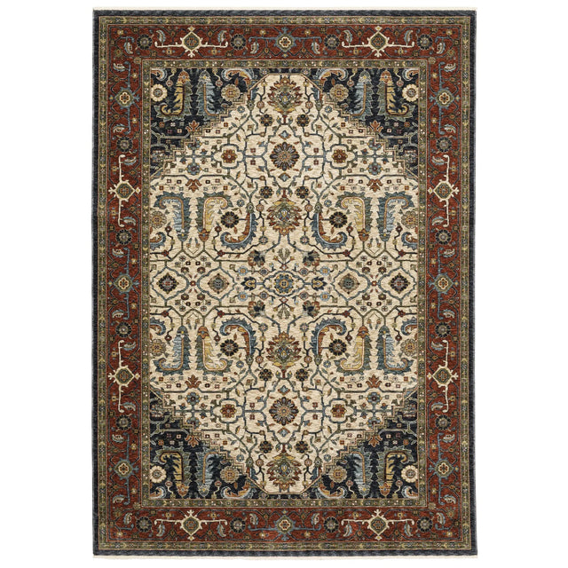 Oriental Weavers Sphinx Aberdeen 752W1 Ivory/ Red Rugs - main flat