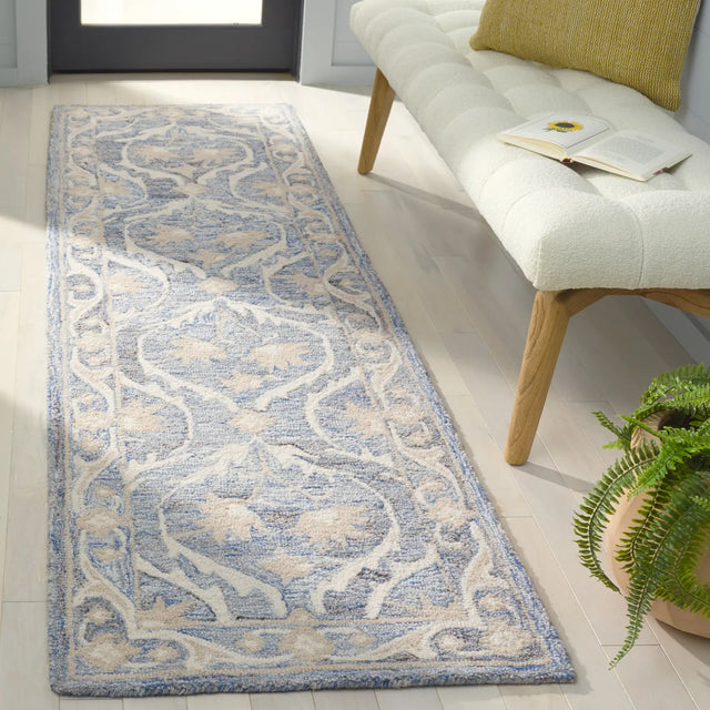 Safavieh Blossom 2'-3" x 8'-0" Rug in Blue / Ivory