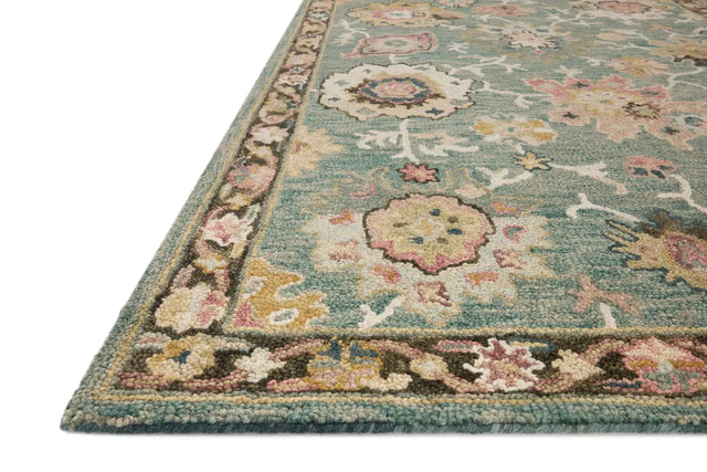 Loloi Padma Pma-04 Teal/Multi Rug - rug corner