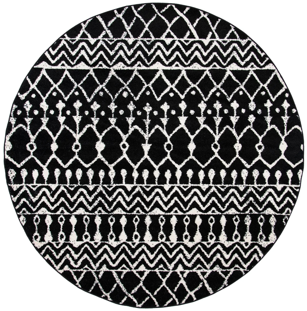 Safavieh Tulum 10'-0" x 10'-0" Rug in Black / Ivory