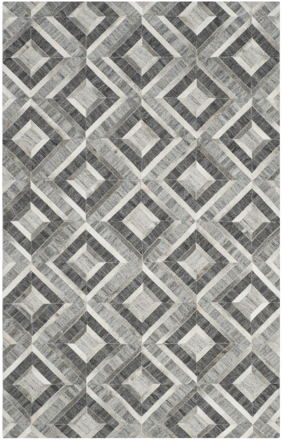 Safavieh Studio Leather 4'-0" x 6'-0" Rug in Ivory / Dark Grey