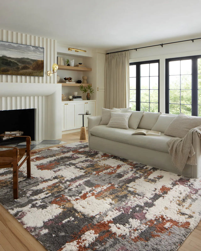 Loloi Levitt Shag Lev-04 Grey/Multi Rug - room scene 3
