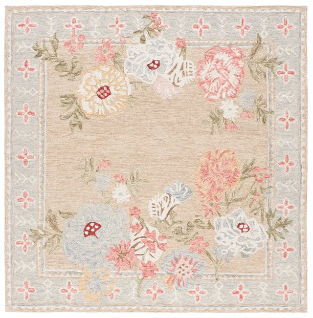 Safavieh Jardin 6'-0" x 6'-0" Rug in Beige / Pink