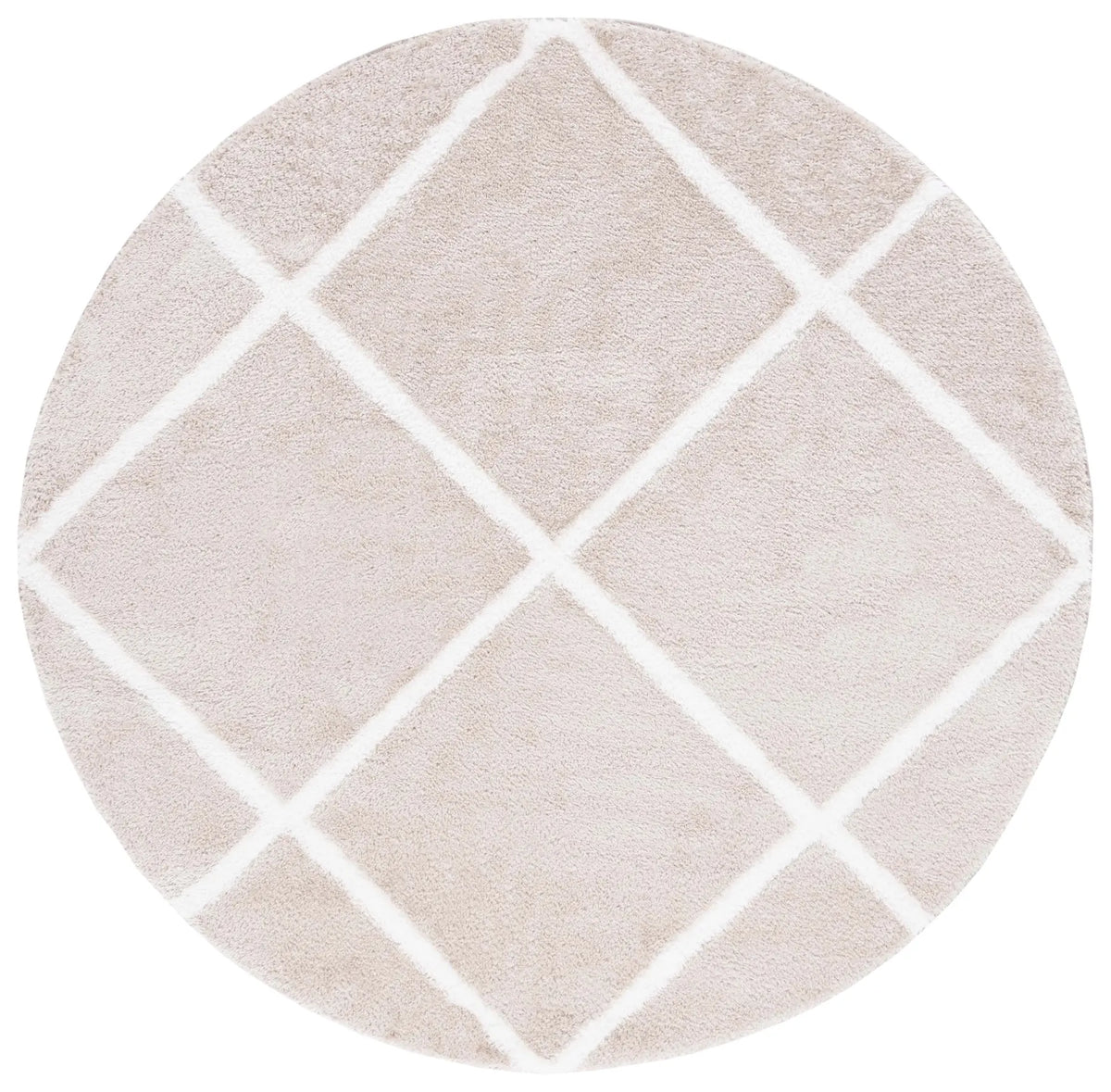 Safavieh Tahoe Shag 6'-7" x 6'-7" Rug in Beige / White