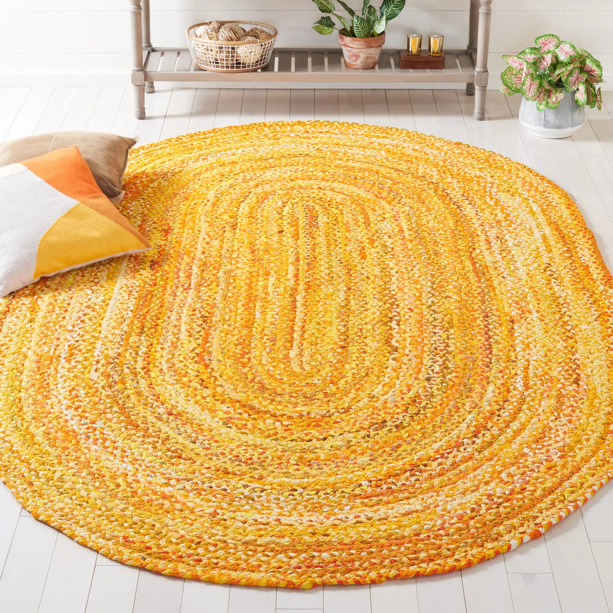 Safavieh Braided 5'-0" x 8'-0" Rug in Gold