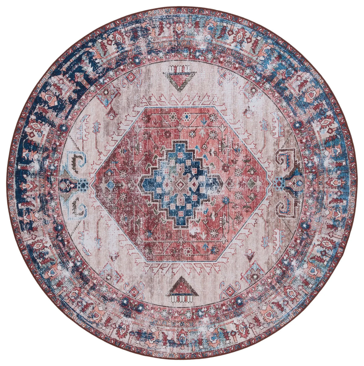 Safavieh Tucson 6'-0" x 6'-0" Rug in Beige / Rust