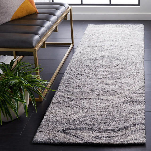 Safavieh Abstract 2'-3" x 8'-0" Rug in Dark Grey / Black