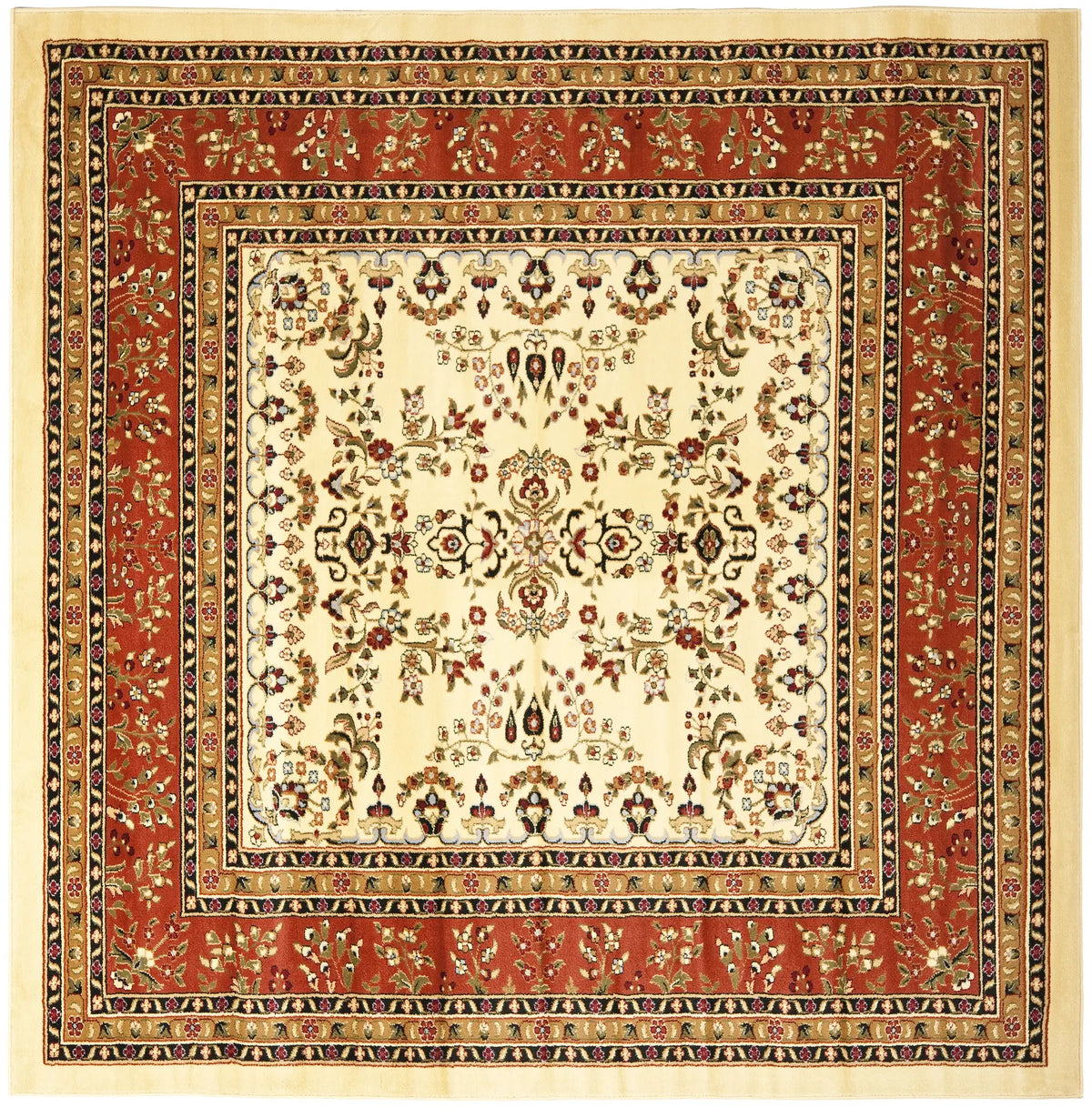 Safavieh Lyndhurst 8'-0" x 8'-0" Rug in Ivory / Rust