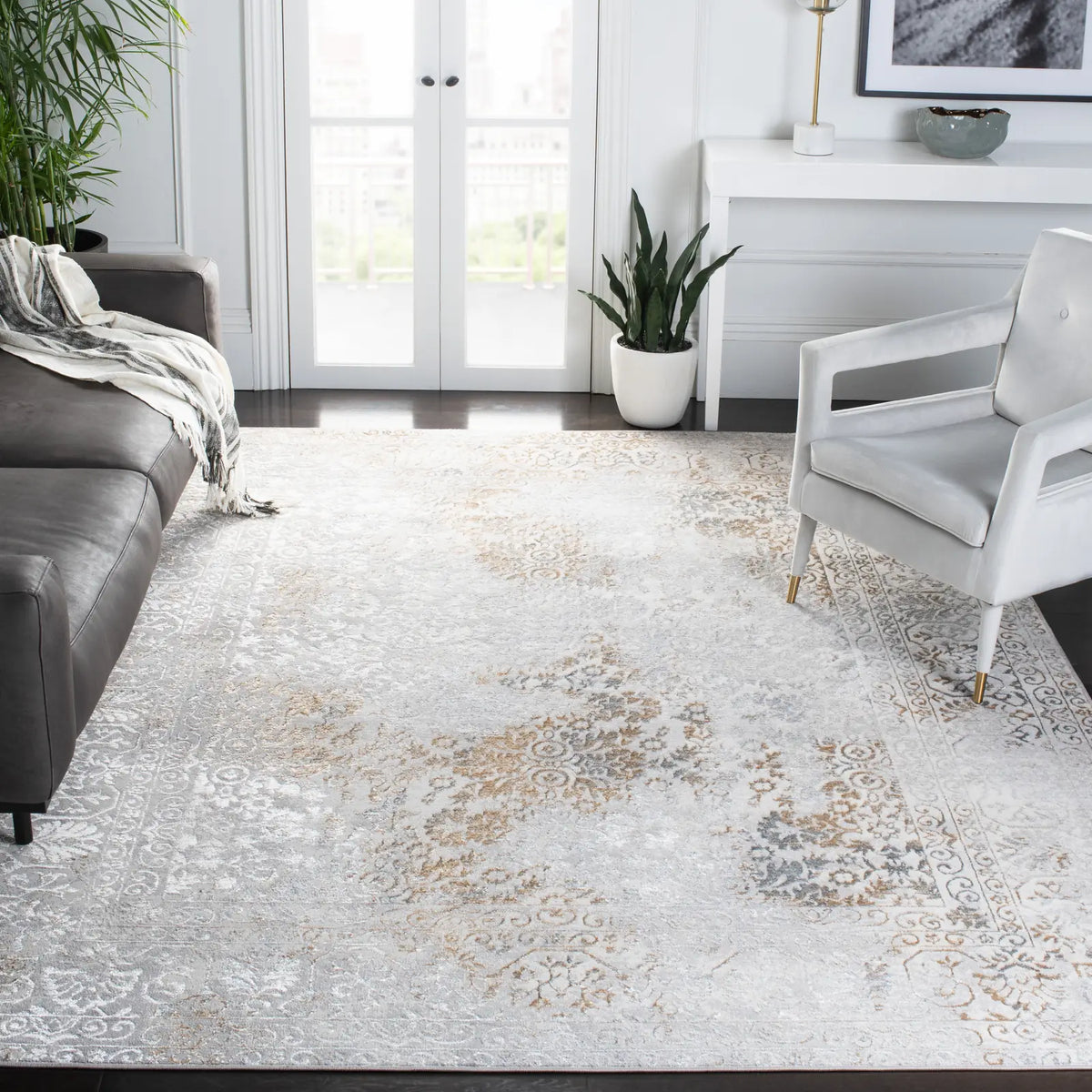 Safavieh Orchard 10'-0" x 14'-0" Rug in Grey / Gold