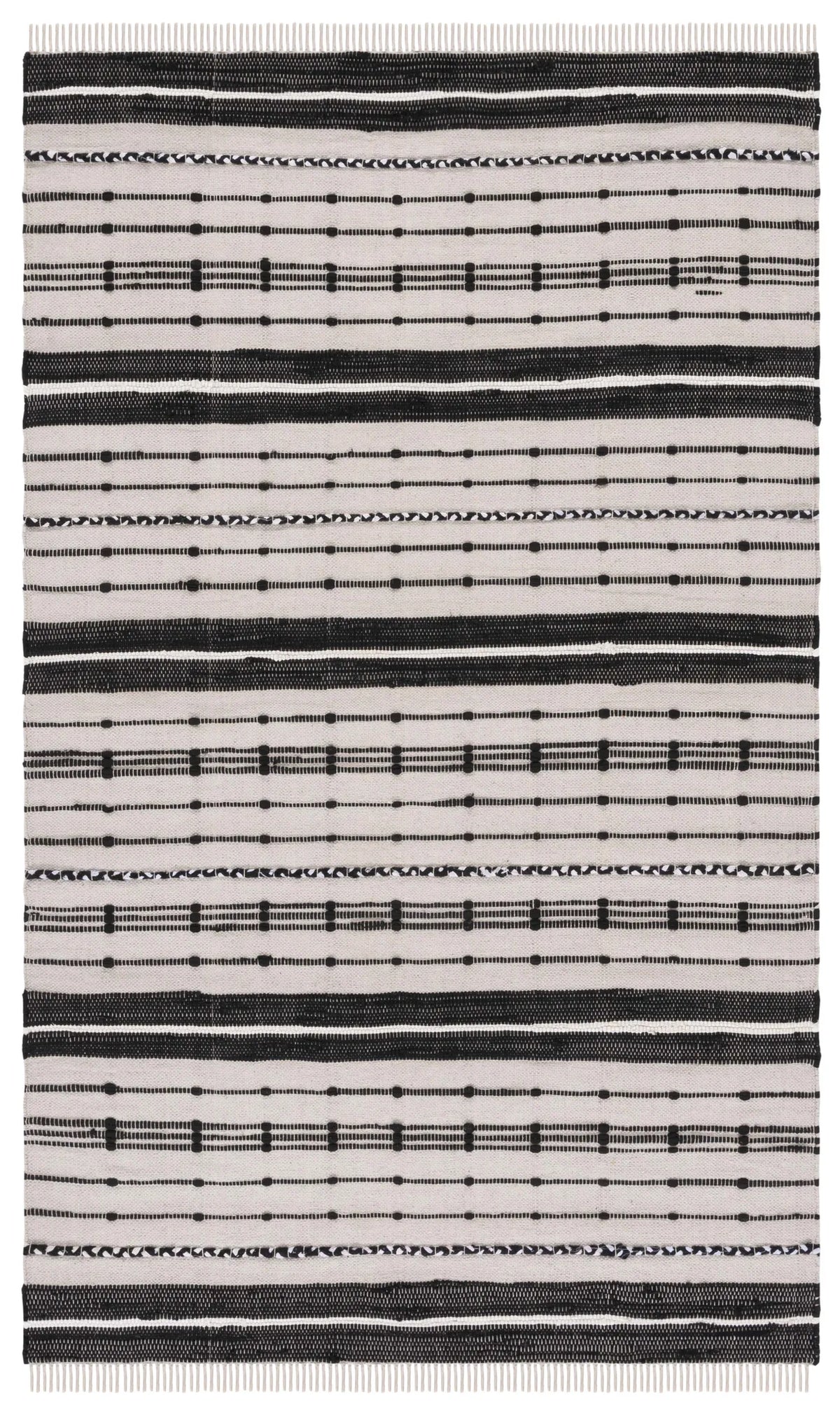 Safavieh Striped Kilim 4'-0" x 6'-0" Rug in Beige / Black