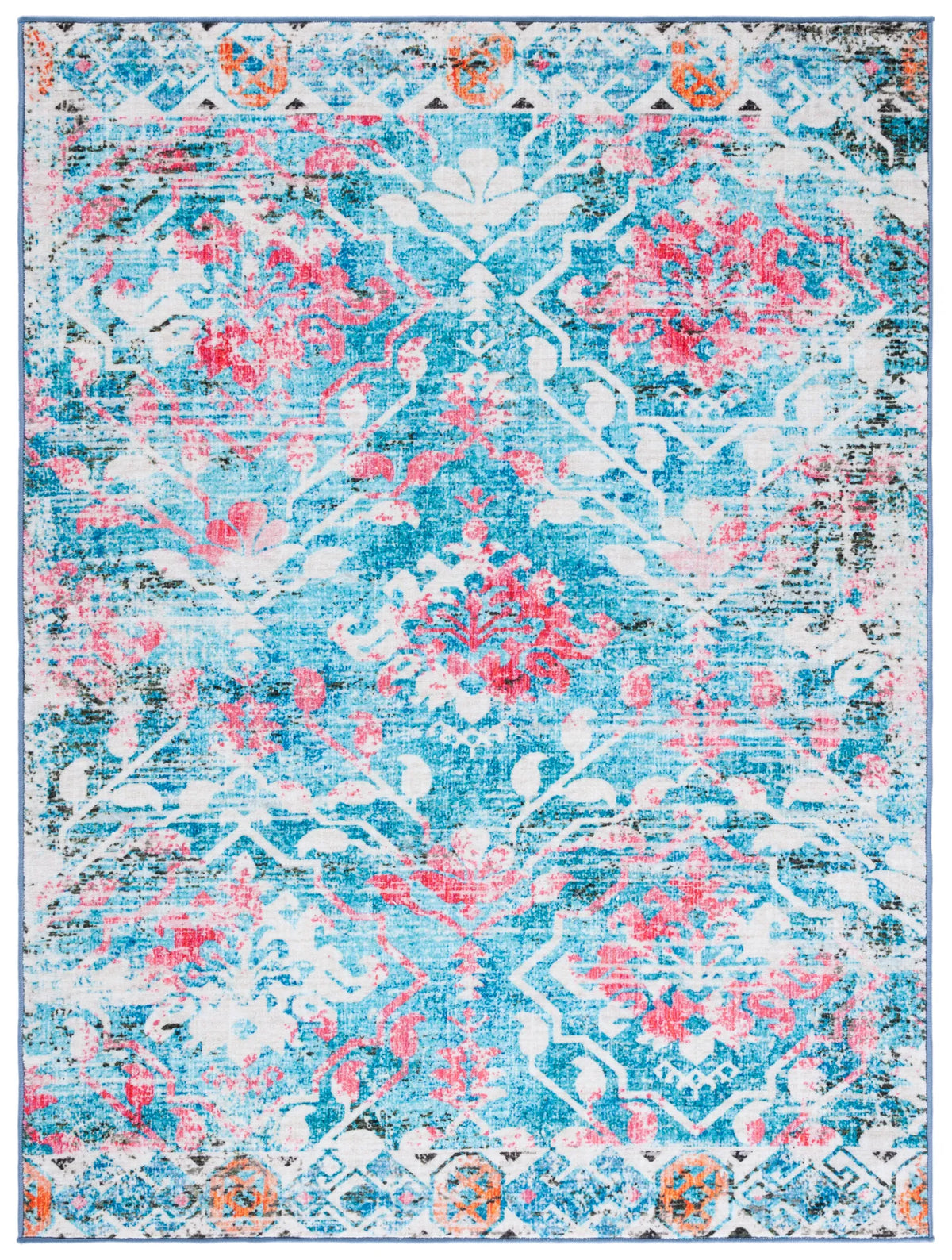 Safavieh Riviera 4'-5" x 6'-5" Rug in Light Blue / Pink
