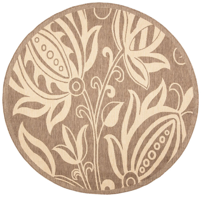 Safavieh Courtyard 6'-7" x 6'-7" Rug in Brown / Natural