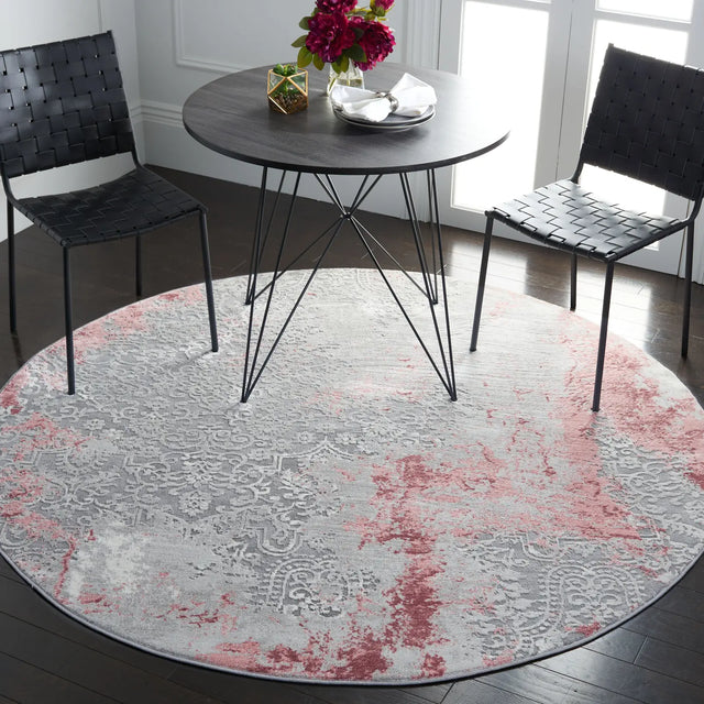 Safavieh Meadow 500 10'-0" x 10'-0" Rug in Light Grey / Pink