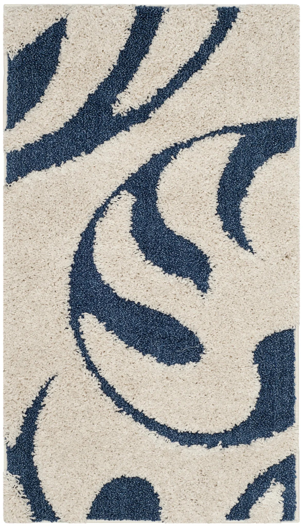 Safavieh Florida Shag 2'-3" x 4'-0" Rug in Cream / Blue
