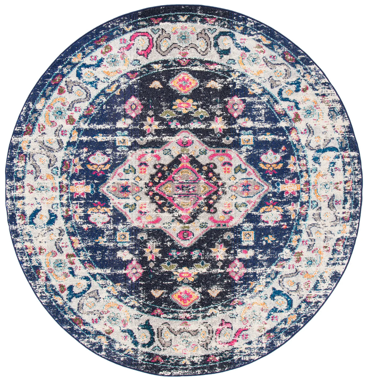 Safavieh Madison 6'-7" x 6'-7" Rug in Navy / Ivory