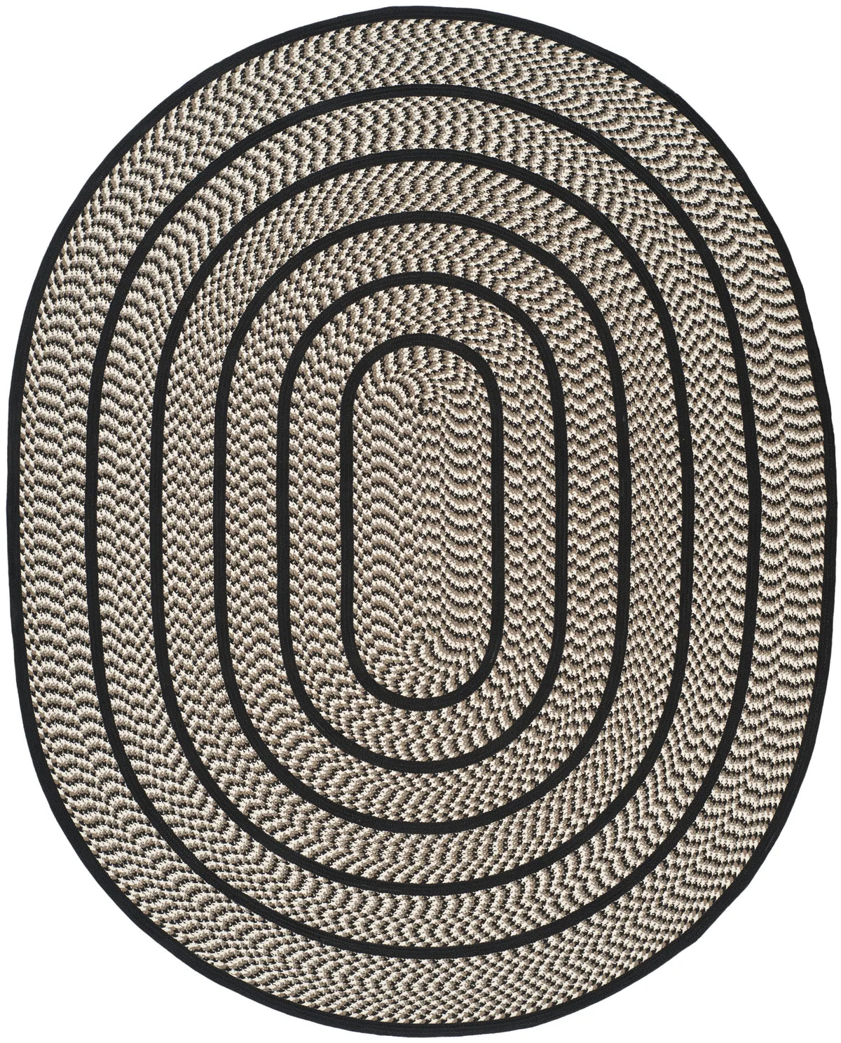 Safavieh Braided 8'-0" x 10'-0" Rug in Ivory / Black