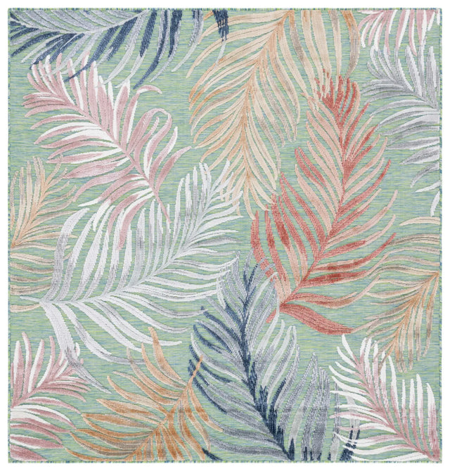 Safavieh Cabana 6'-5" x 6'-5" Rug in Green / Rust