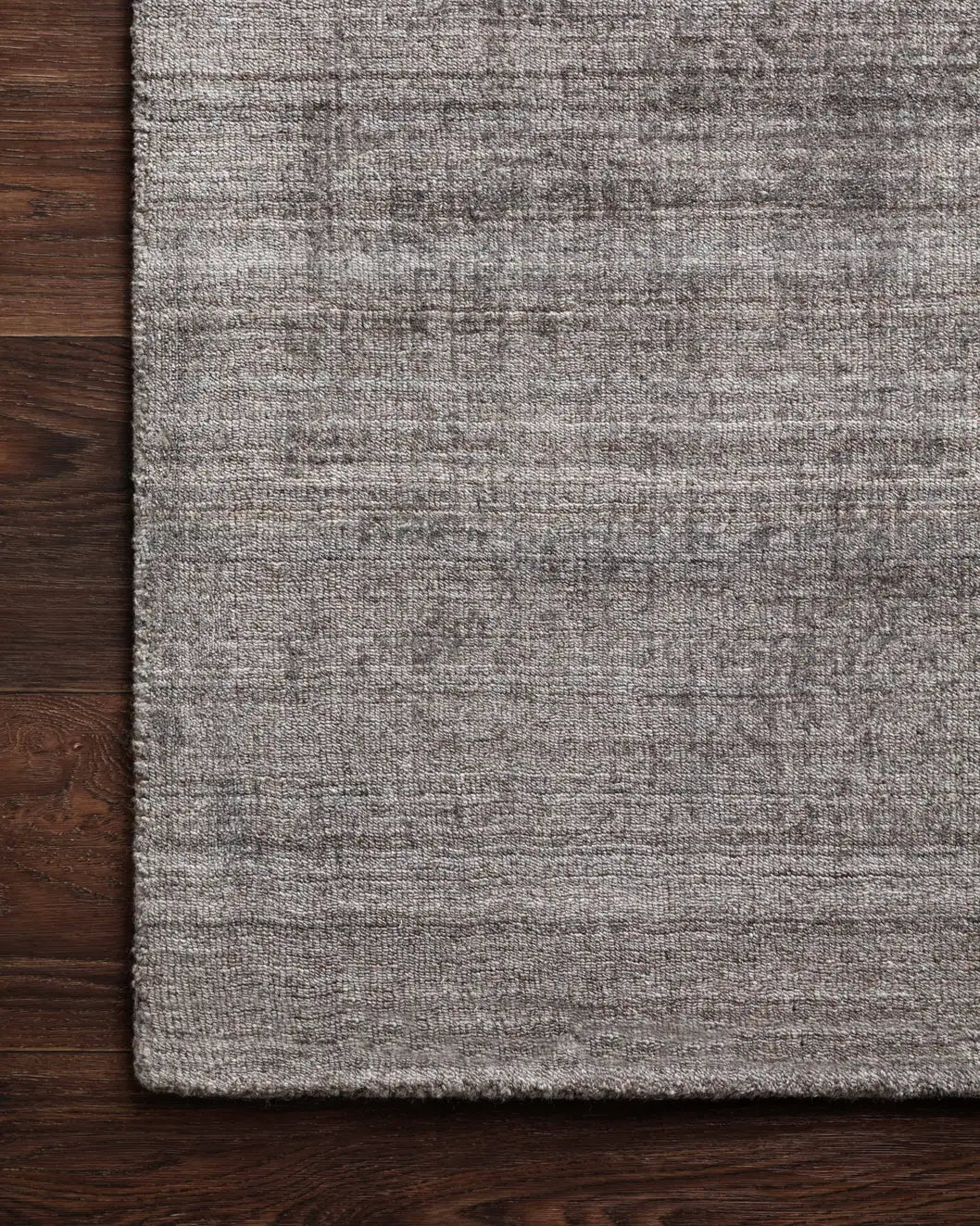 Loloi Pasadena Pas-01 Smoke Rug - corner on wood