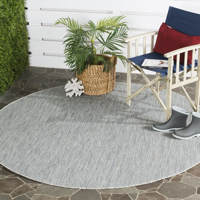 Safavieh Courtyard 10'-0" x 10'-0" Rug in Grey / Navy