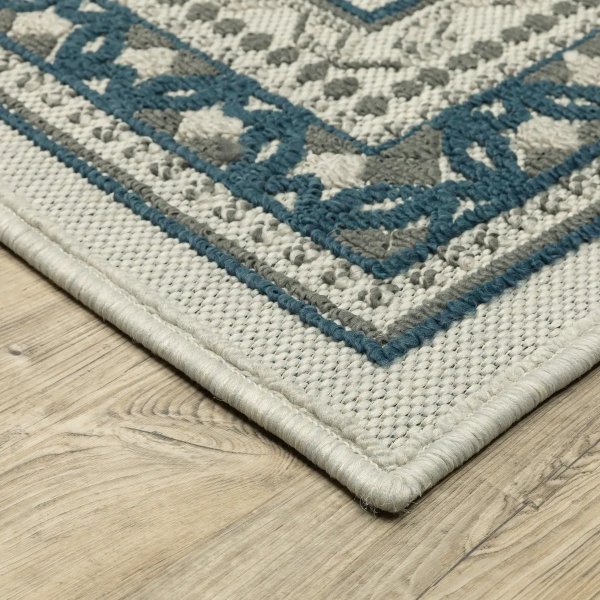 Oriental Weavers Torrey 8020W Beige/ Blue Rug - corner detail