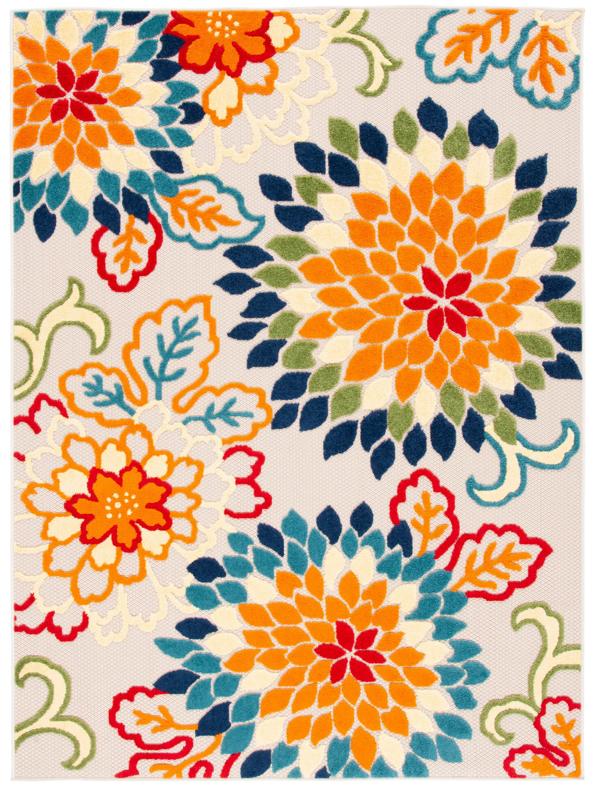 Safavieh Cabana 4'-5" x 6'-5" Rug in Ivory / Orange