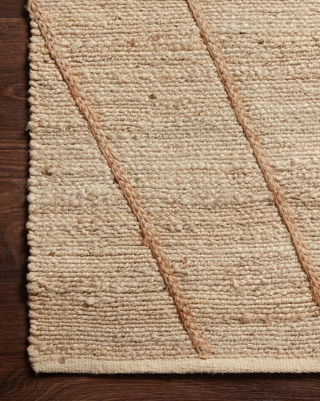 Loloi Bodhi Bod-02 Ivory/Natural Rugs - corner on wood