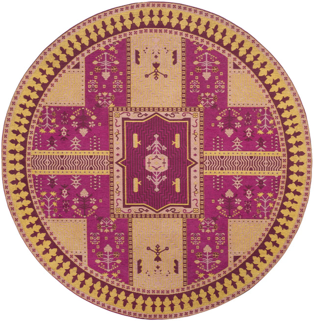Safavieh Classic Vintage 6'-0" x 6'-0" Rug in Fuchsia / Gold