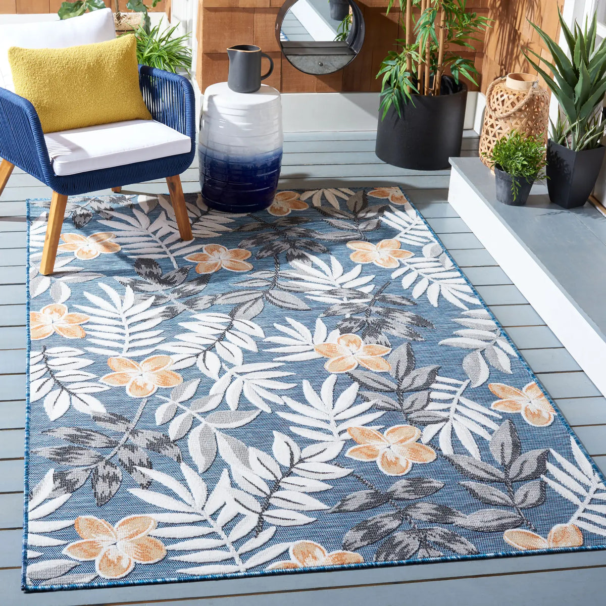 Safavieh Cabana 4'-0" x 6'-0" Rug in Blue / Grey