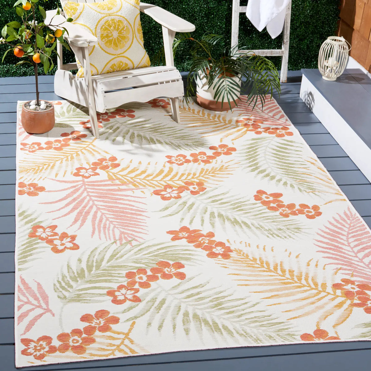 Safavieh Sunrise 4'-0" x 5'-7" Rug in Ivory / Rust Sage