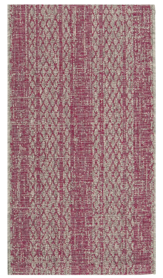 Safavieh Courtyard 2'-0" x 3'-7" Rug in Light Grey / Fuchsia