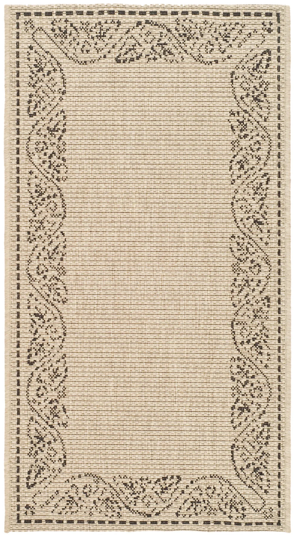 Safavieh Courtyard 2'-0" x 3'-7" Rug in Sand / Black