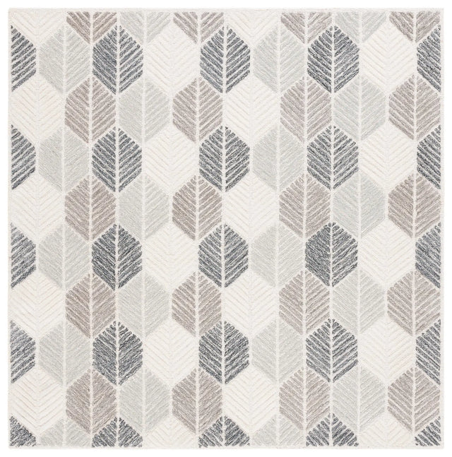 Safavieh Ebony 6'-0" x 6'-0" Rug in Grey / Ivory