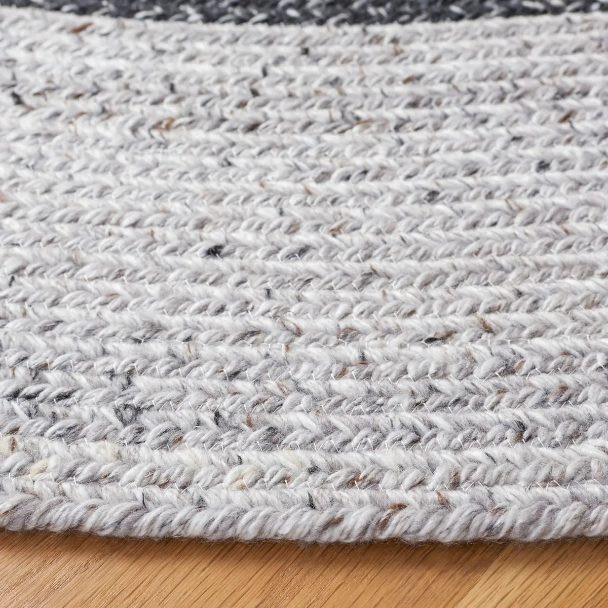 Safavieh Braided 5'-0" x 5'-0" Rug in Black / Light Grey