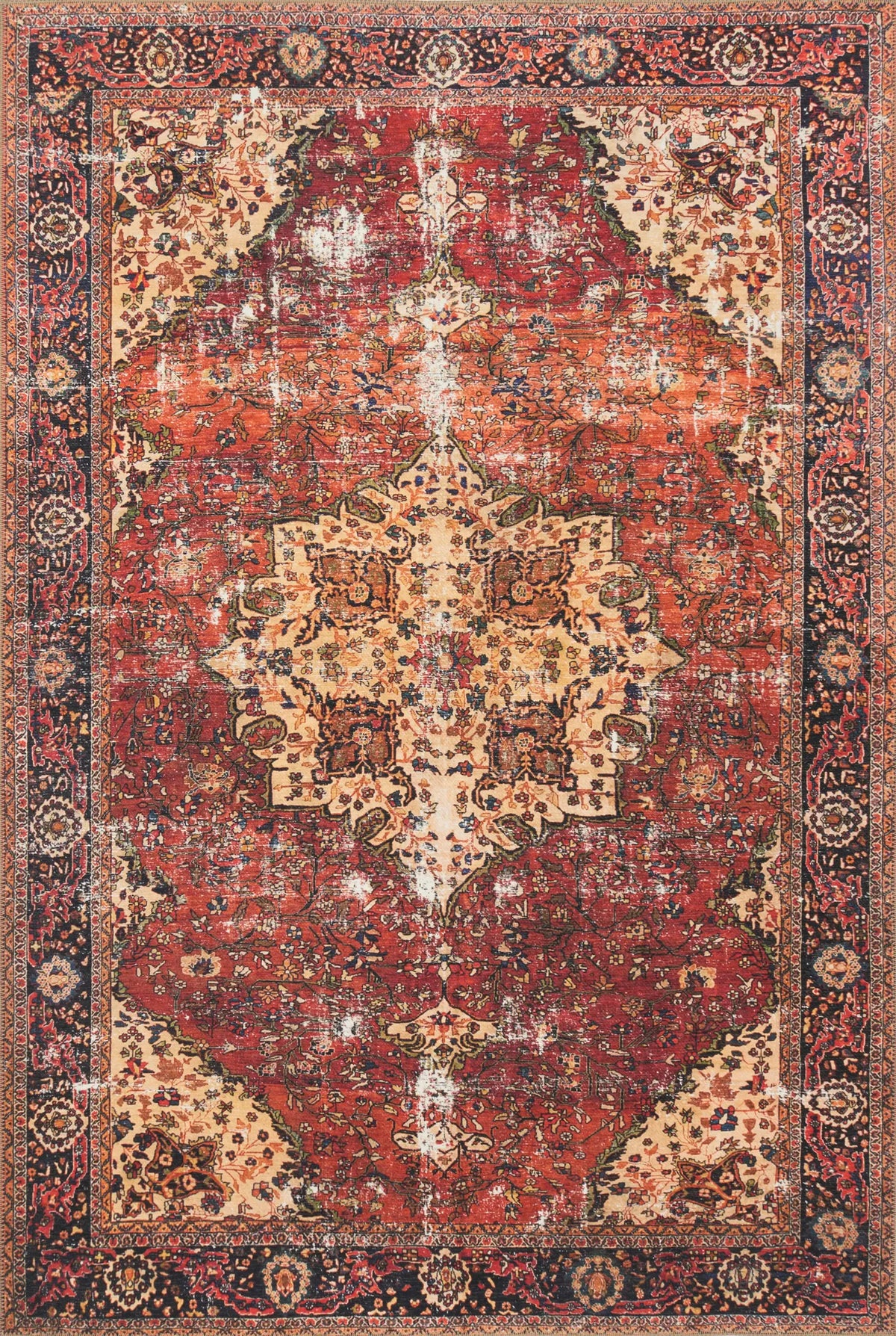 Loloi Loren Lq-07 Red / Navy Rugs - main flat