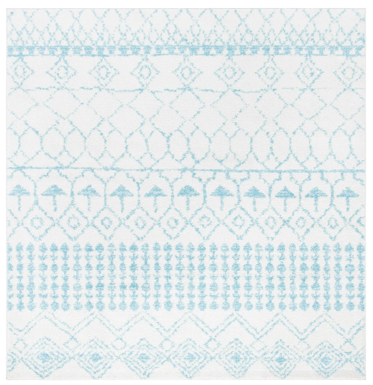 Safavieh Tulum 6'-7" x 6'-7" Rug in Ivory / Turquoise